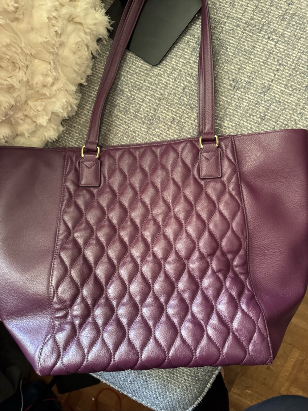 Vera Bradley Quilted Tote in Plum - Picture 7 of 8